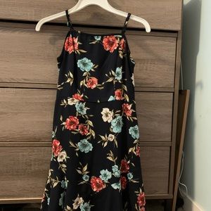 Black dress with flowers